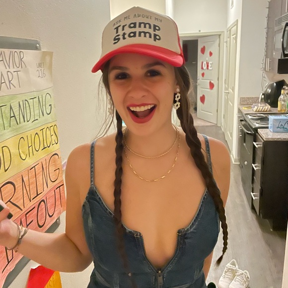 ASK ME ABOUT MY TRAMP STAMP trucker hat - Picture 4 of 4